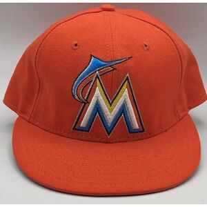 Florida Marlins MLB Baseball Hat‎ Orange New Era Size 7 1/8